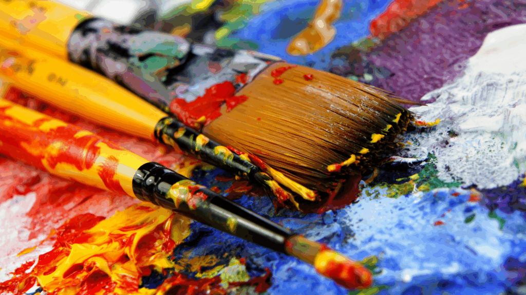 imagine of art brushes with paint