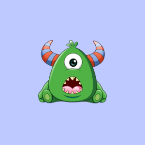 image of green monster sitting down